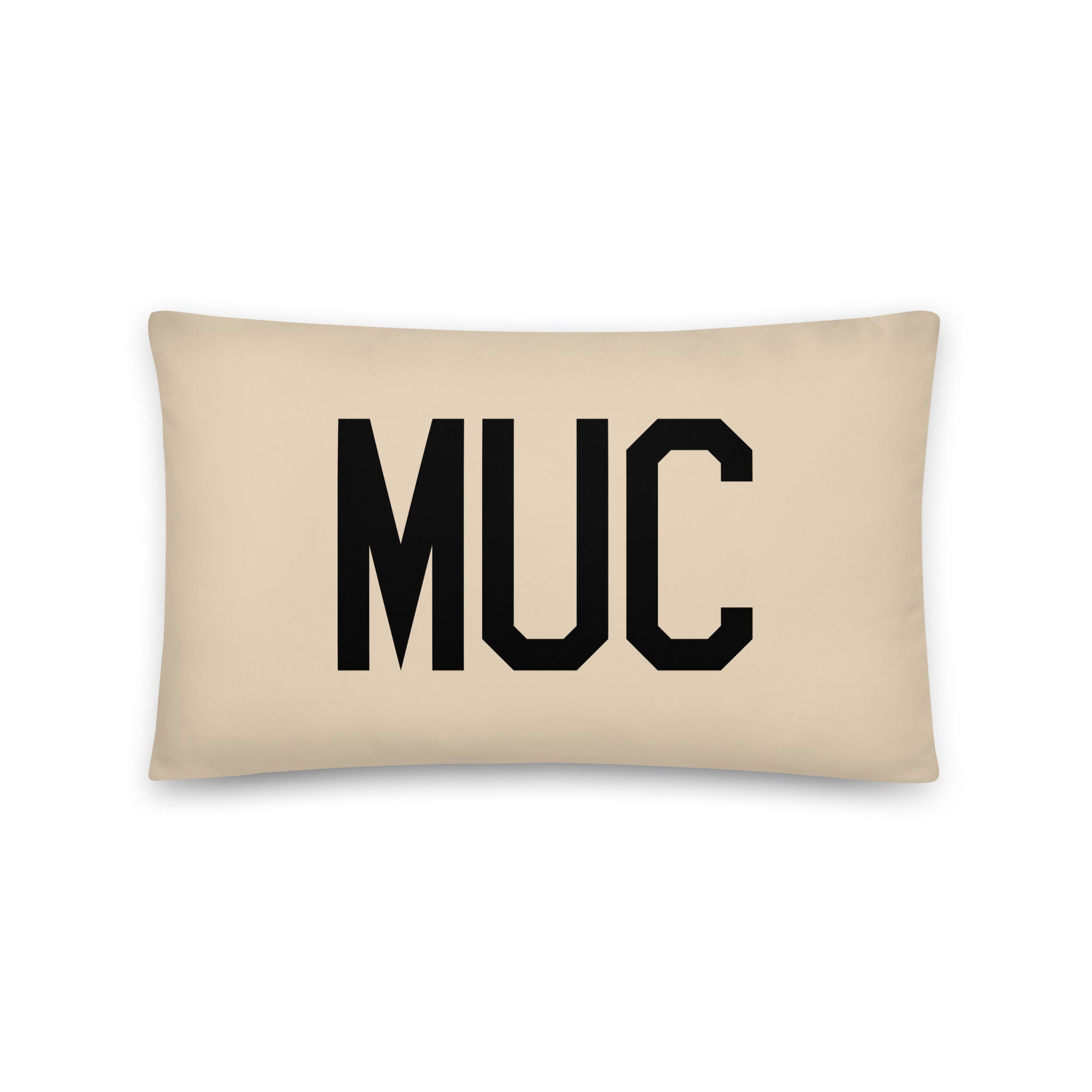MUC Munich Throw Pillow • Air Force Lettering & Red Buffalo Plaid • YHM Designs - Image 05