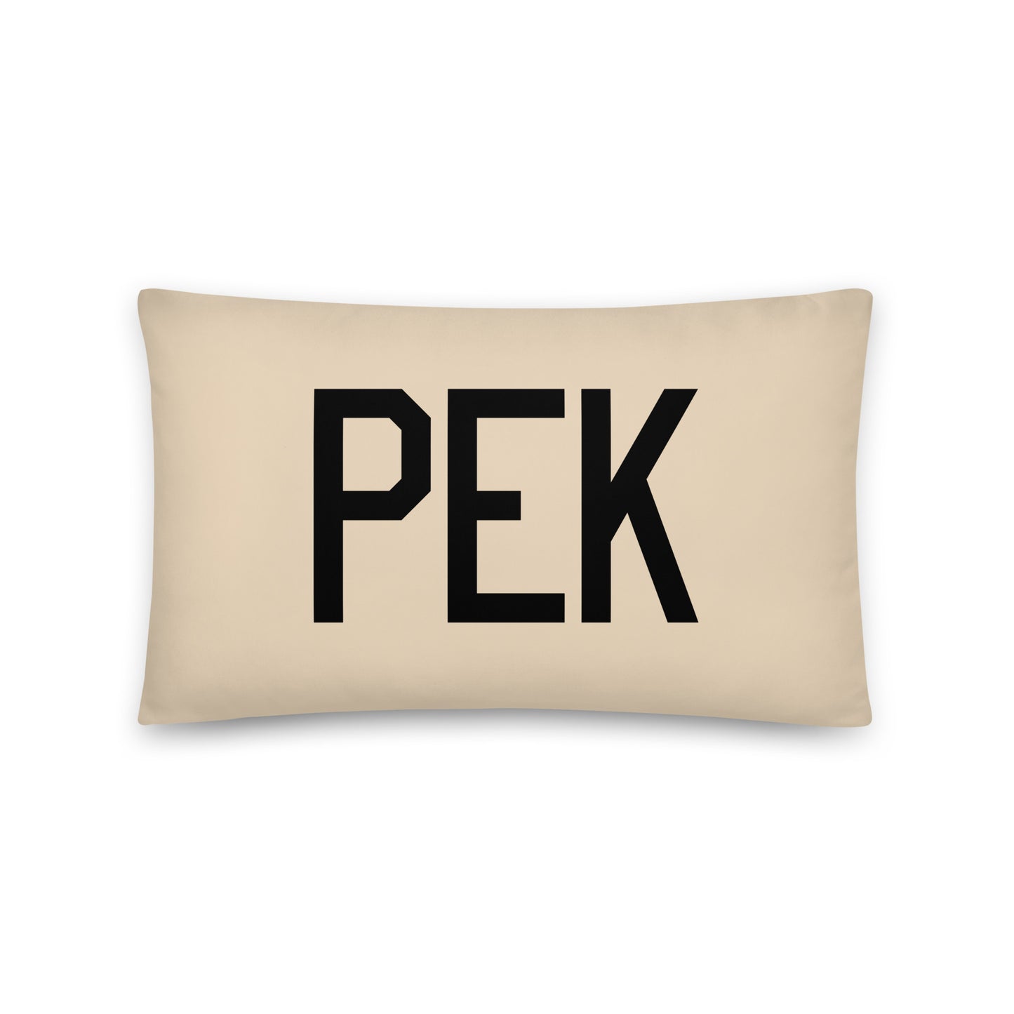 PEK Beijing Throw Pillow • Air Force Lettering & Red Buffalo Plaid • YHM Designs - Image 05