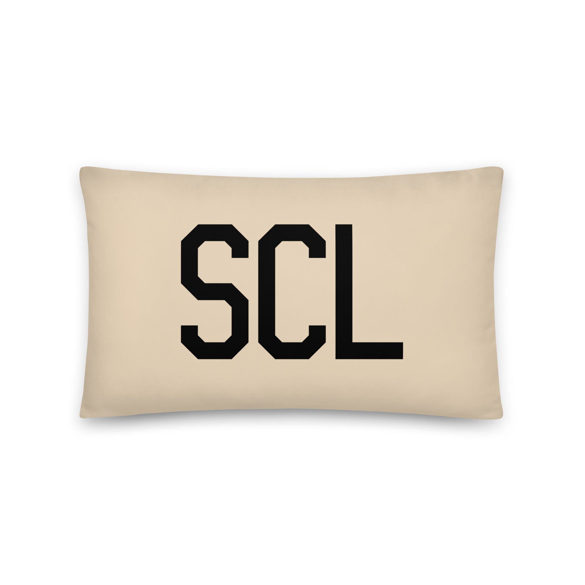 SCL Santiago Throw Pillow • Air Force Lettering & Red Buffalo Plaid • YHM Designs - Image 05