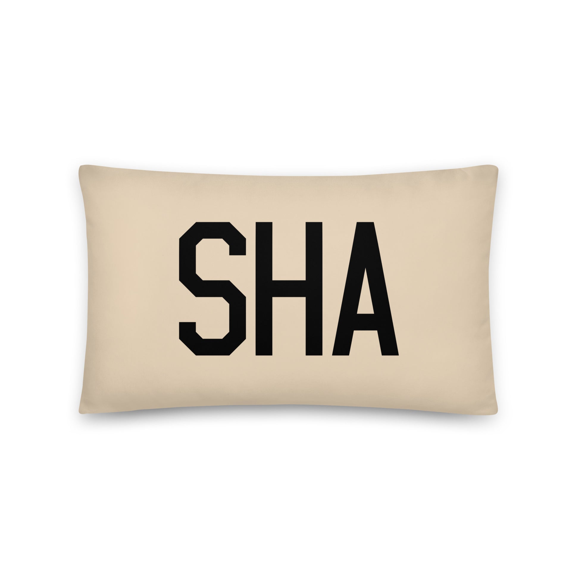 SHA Shanghai Throw Pillow • Air Force Lettering & Red Buffalo Plaid • YHM Designs - Image 05