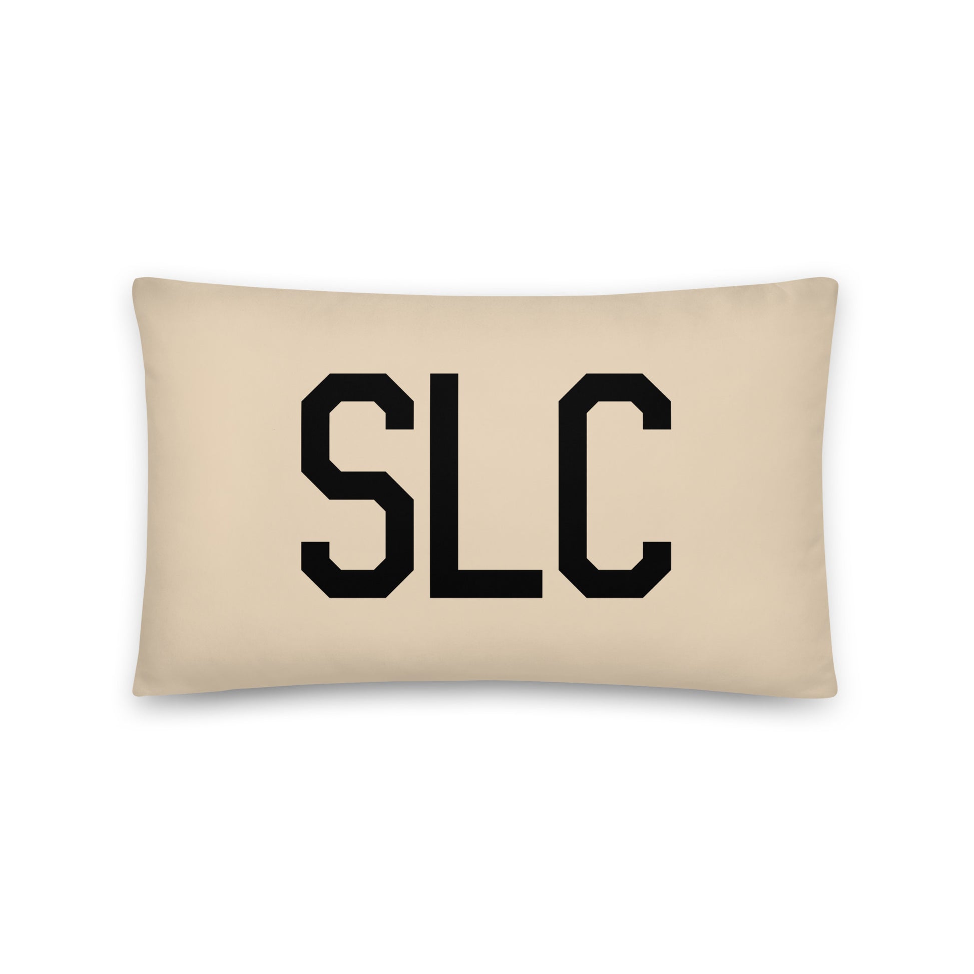 SLC Salt Lake City Throw Pillow • Air Force Lettering & Red Buffalo Plaid • YHM Designs - Image 05