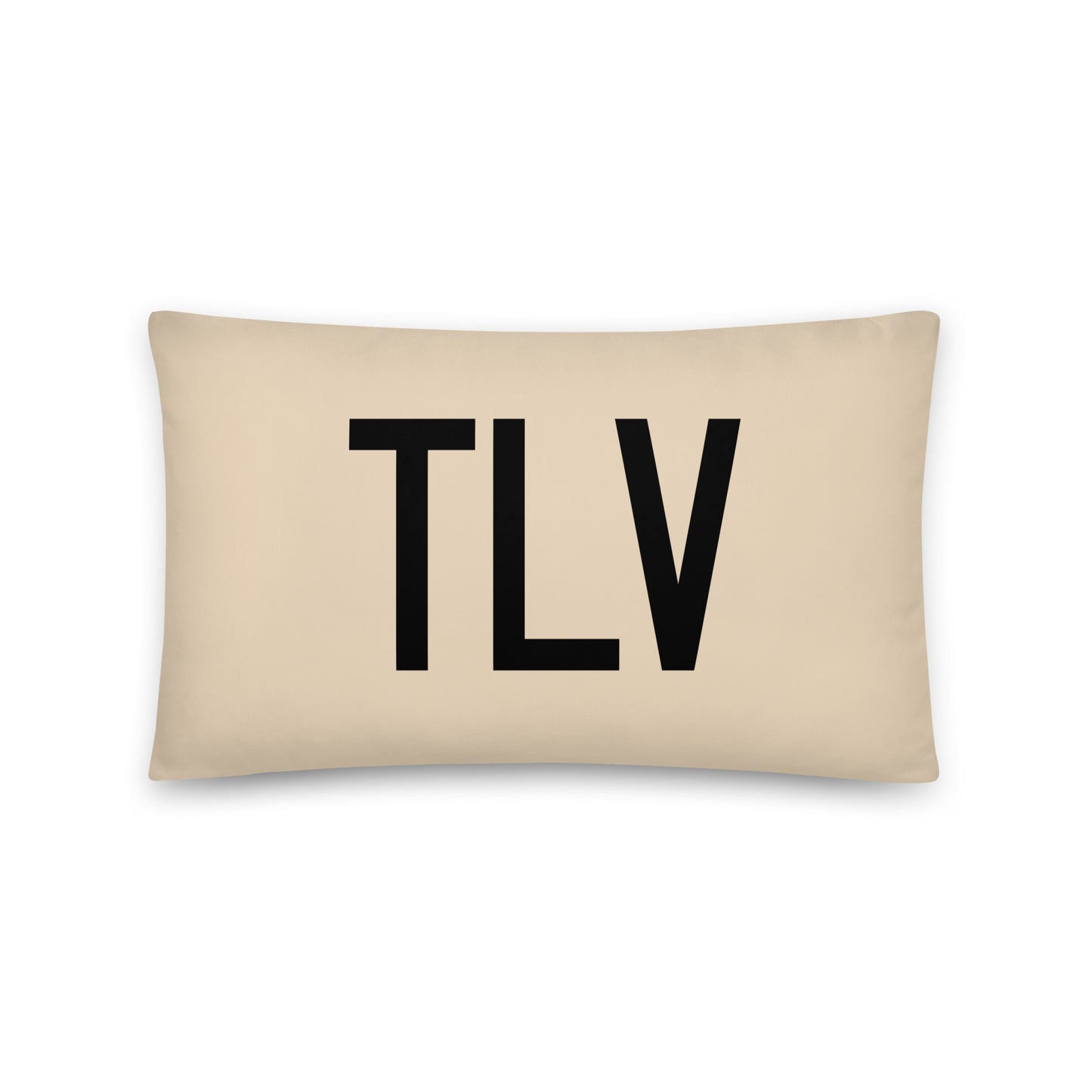 TLV Tel Aviv Throw Pillow • Air Force Lettering & Red Buffalo Plaid • YHM Designs - Image 05