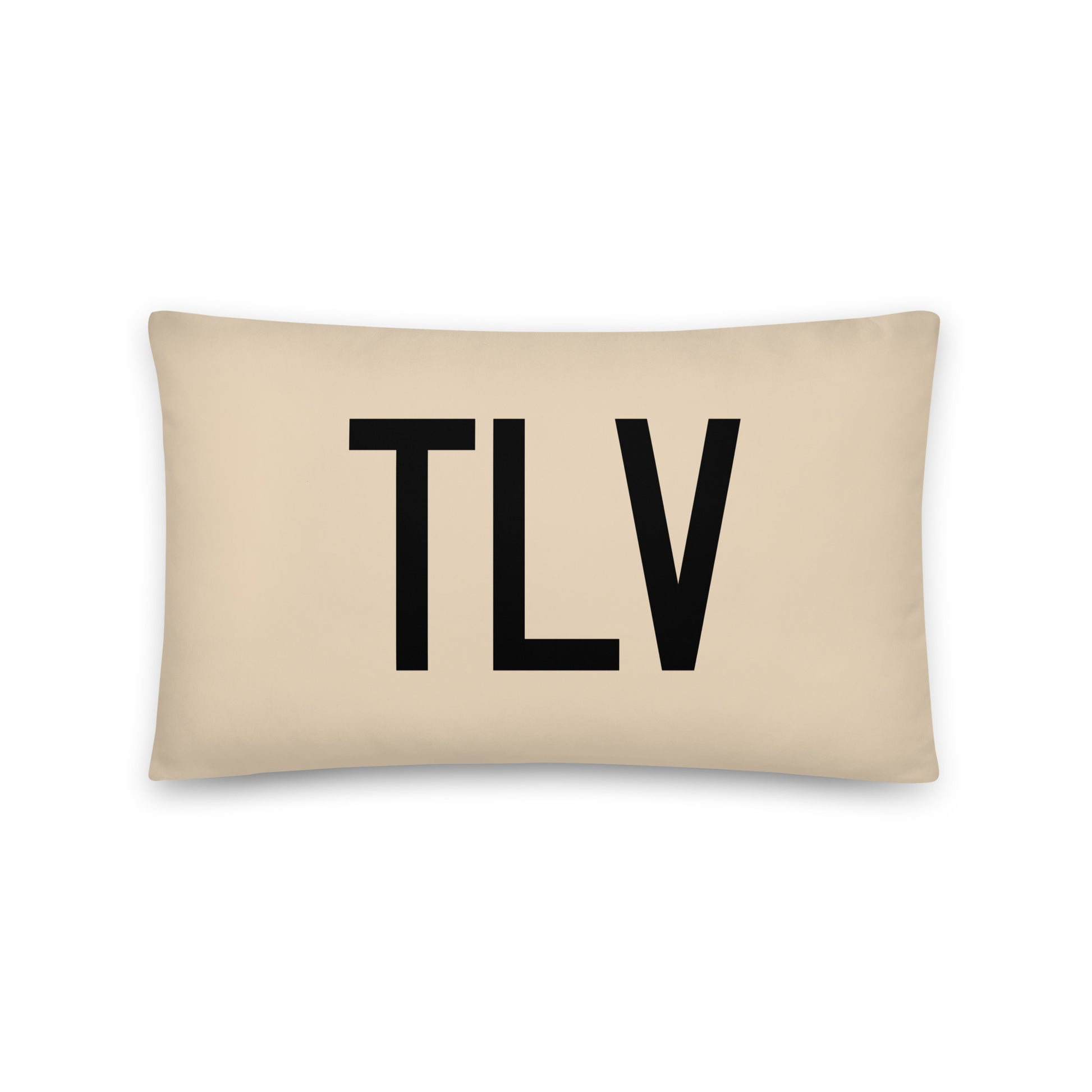 TLV Tel Aviv Throw Pillow • Air Force Lettering & Red Buffalo Plaid • YHM Designs - Image 05