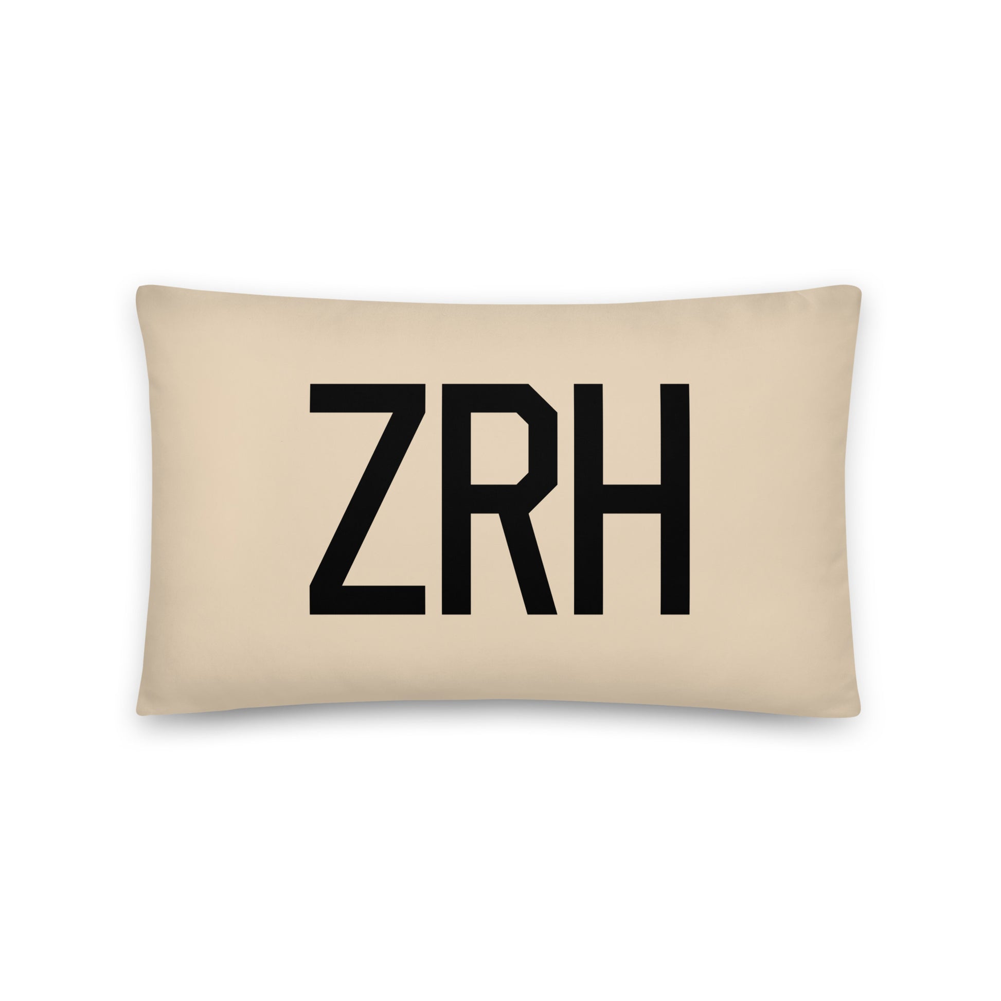 ZRH Zurich Throw Pillow • Air Force Lettering & Red Buffalo Plaid • YHM Designs - Image 05