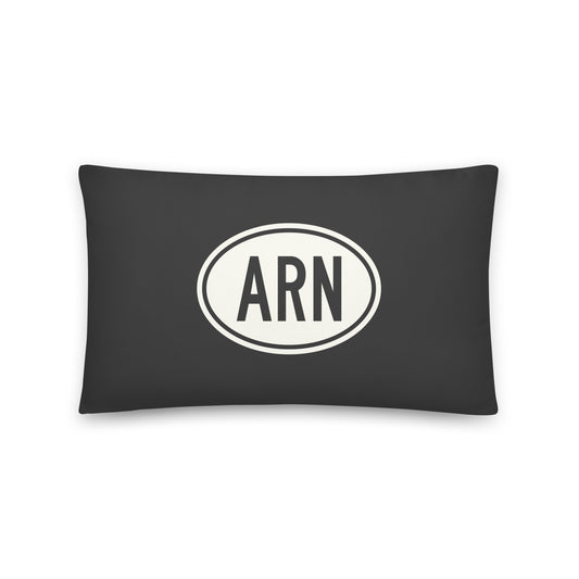 Unique Travel Gift Throw Pillow - White Oval • ARN Stockholm • YHM Designs - Image 01