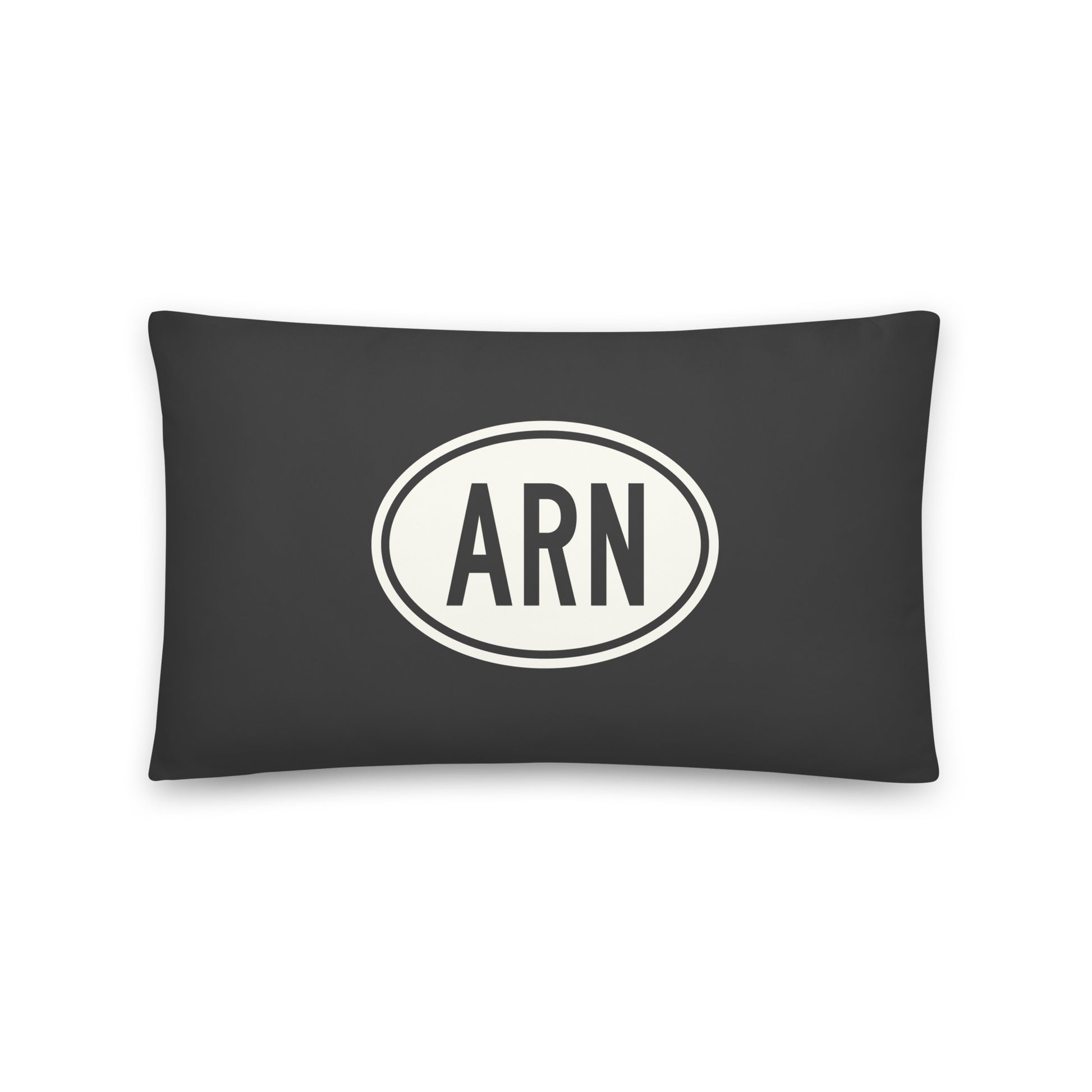 Unique Travel Gift Throw Pillow - White Oval • ARN Stockholm • YHM Designs - Image 01