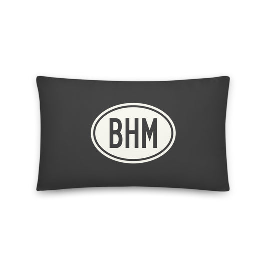Unique Travel Gift Throw Pillow - White Oval • BHM Birmingham • YHM Designs - Image 01