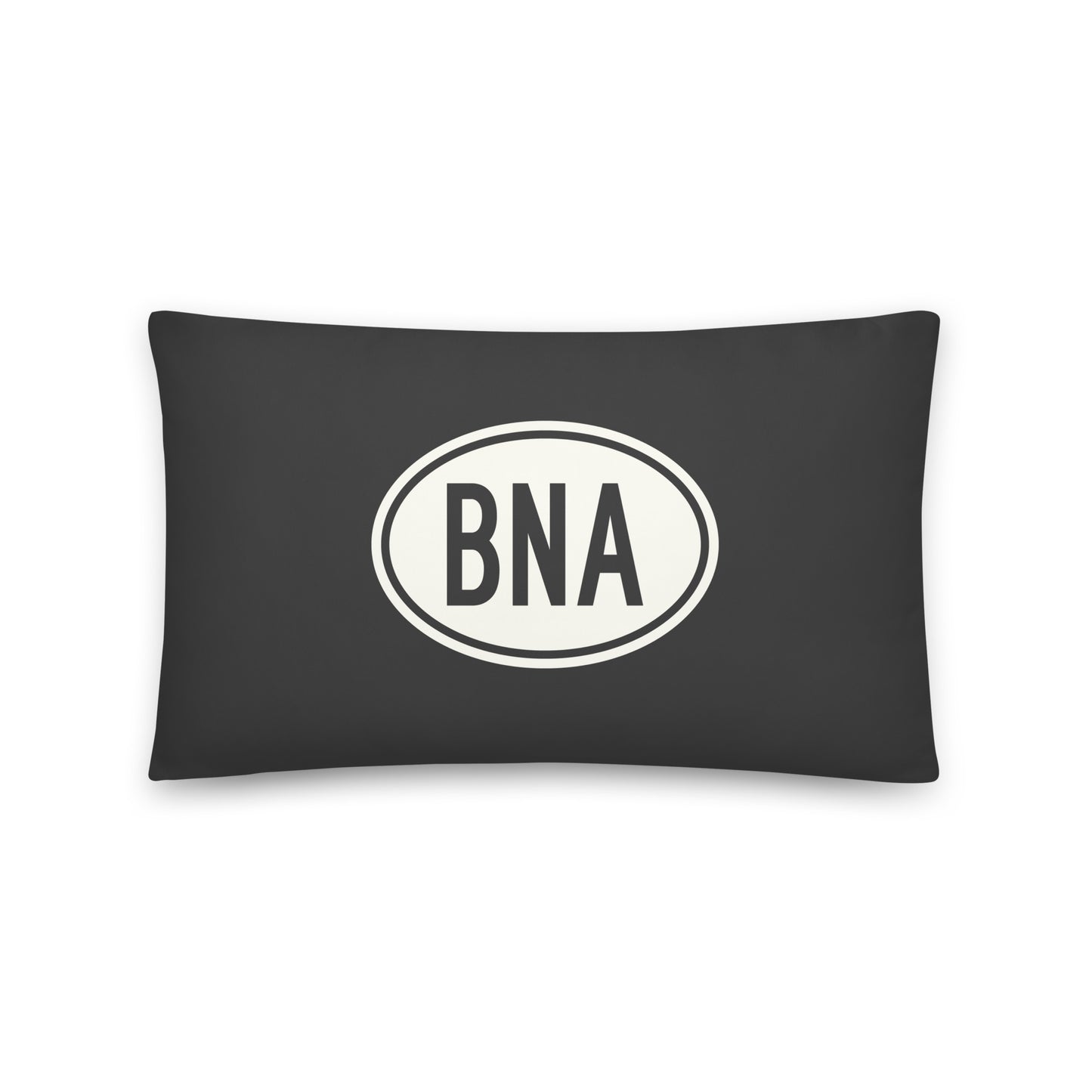Unique Travel Gift Throw Pillow - White Oval • BNA Nashville Souvenir • YHM Designs - Image 01