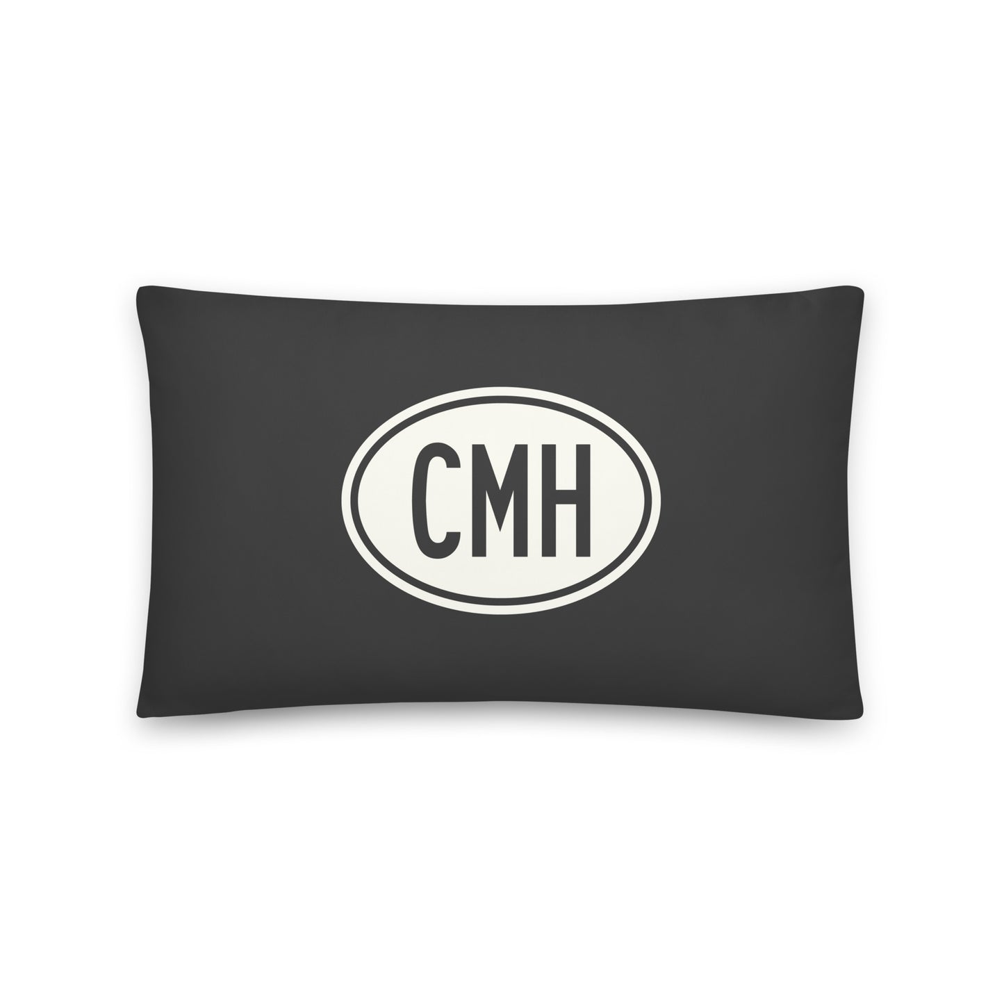 Unique Travel Gift Throw Pillow - White Oval • CMH Columbus • YHM Designs - Image 01