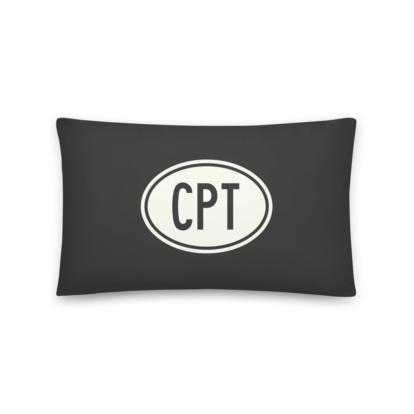 Unique Travel Gift Throw Pillow - White Oval • CPT Cape Town Souvenir • YHM Designs - Image 01