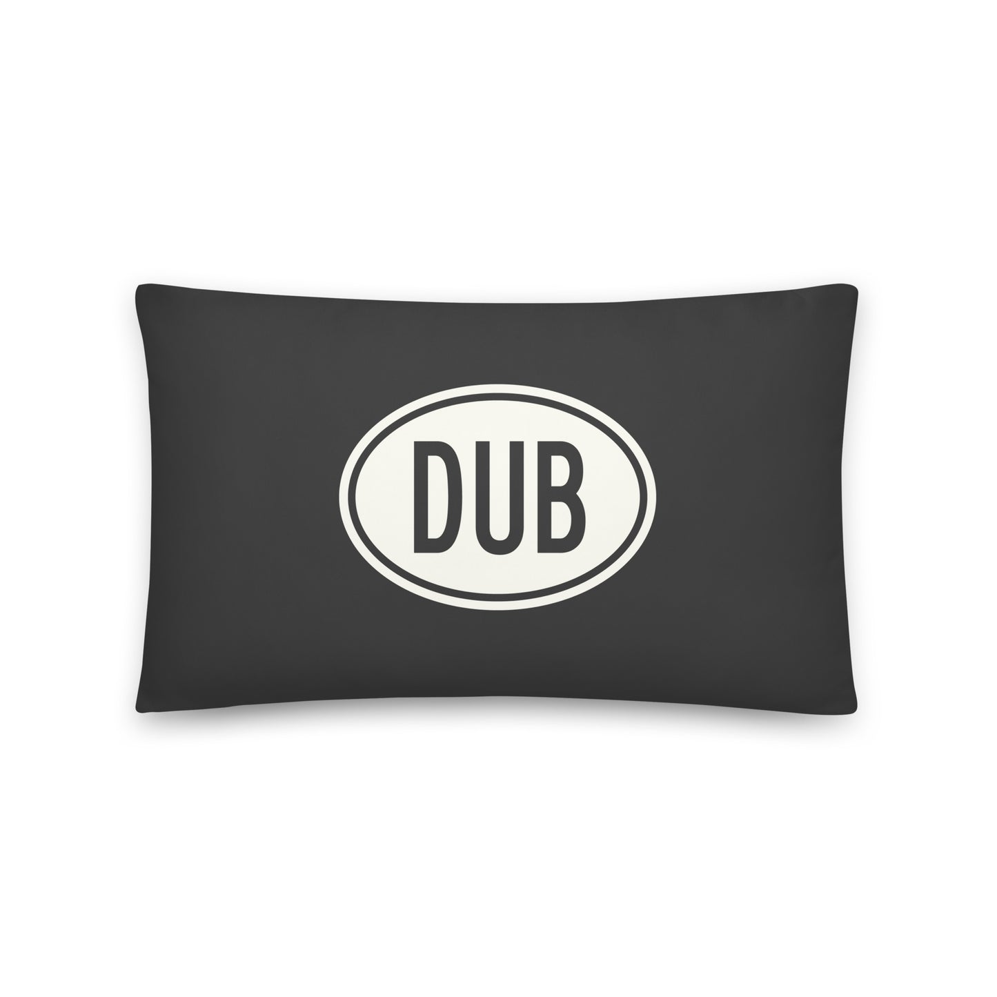 Unique Travel Gift Throw Pillow - White Oval • DUB Dublin Souvenir • YHM Designs - Image 01