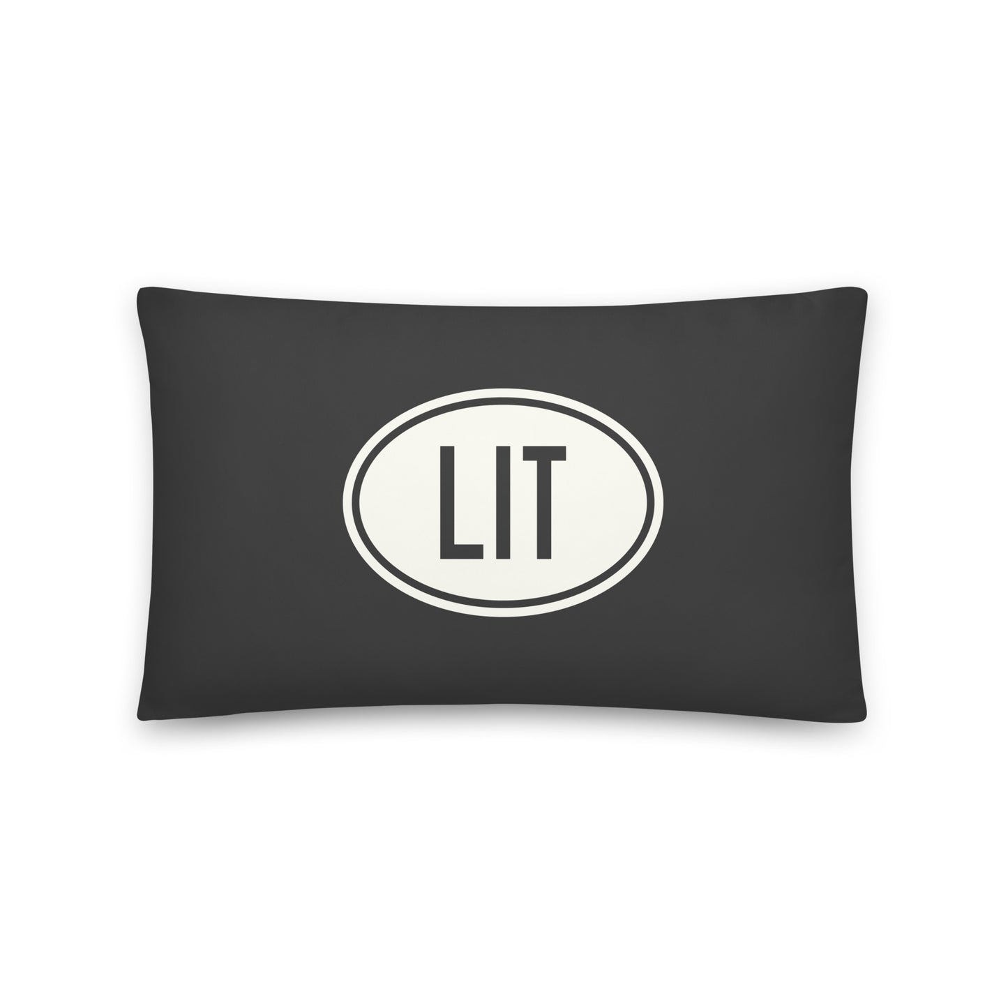 Unique Travel Gift Throw Pillow - White Oval • LIT Little Rock Souvenir • YHM Designs - Image 01