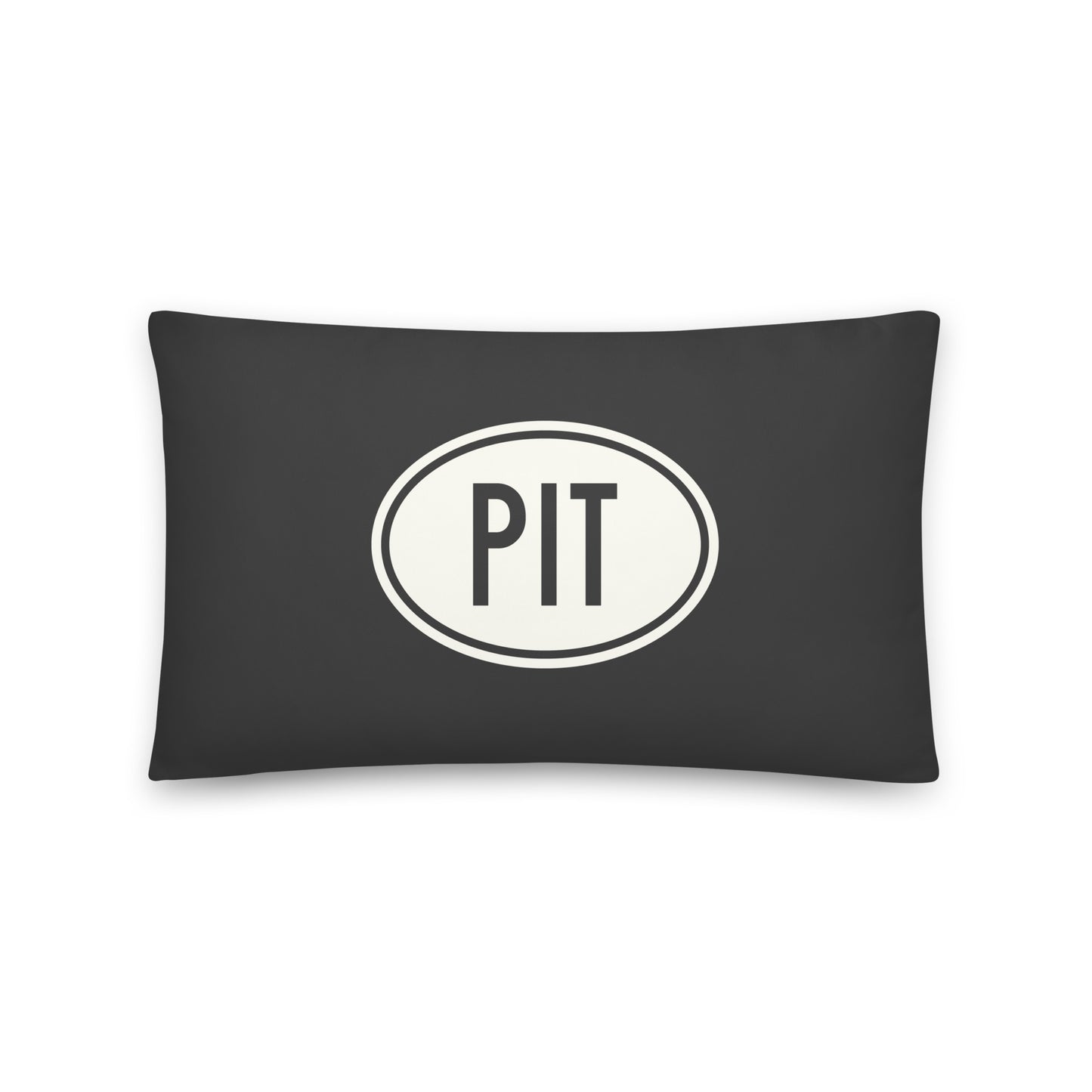 Unique Travel Gift Throw Pillow - White Oval • PIT Pittsburgh • YHM Designs - Image 01