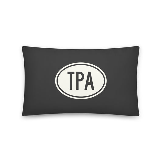 Unique Travel Gift Throw Pillow - White Oval • TPA Tampa • YHM Designs - Image 01