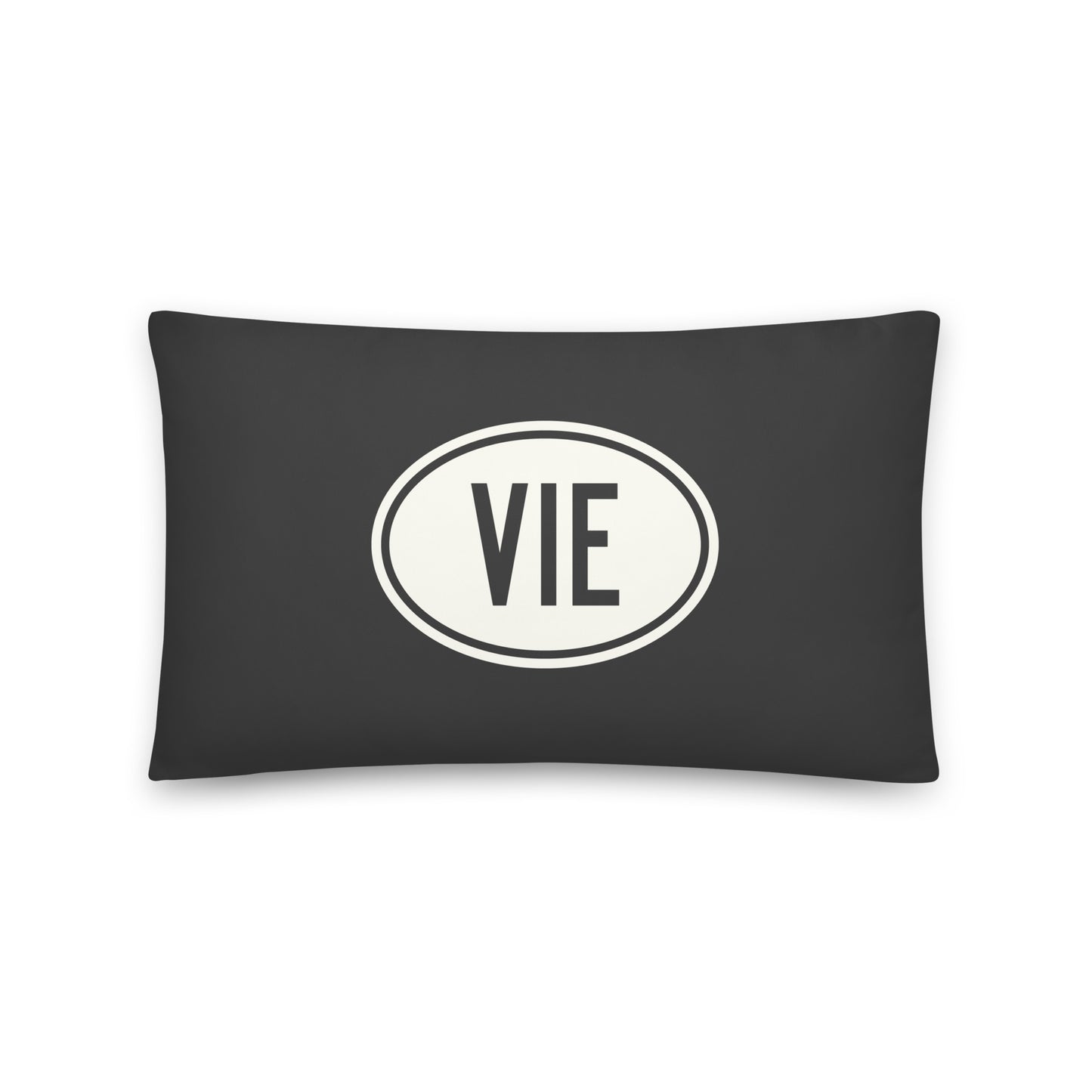 Unique Travel Gift Throw Pillow - White Oval • VIE Vienna Souvenir • YHM Designs - Image 01