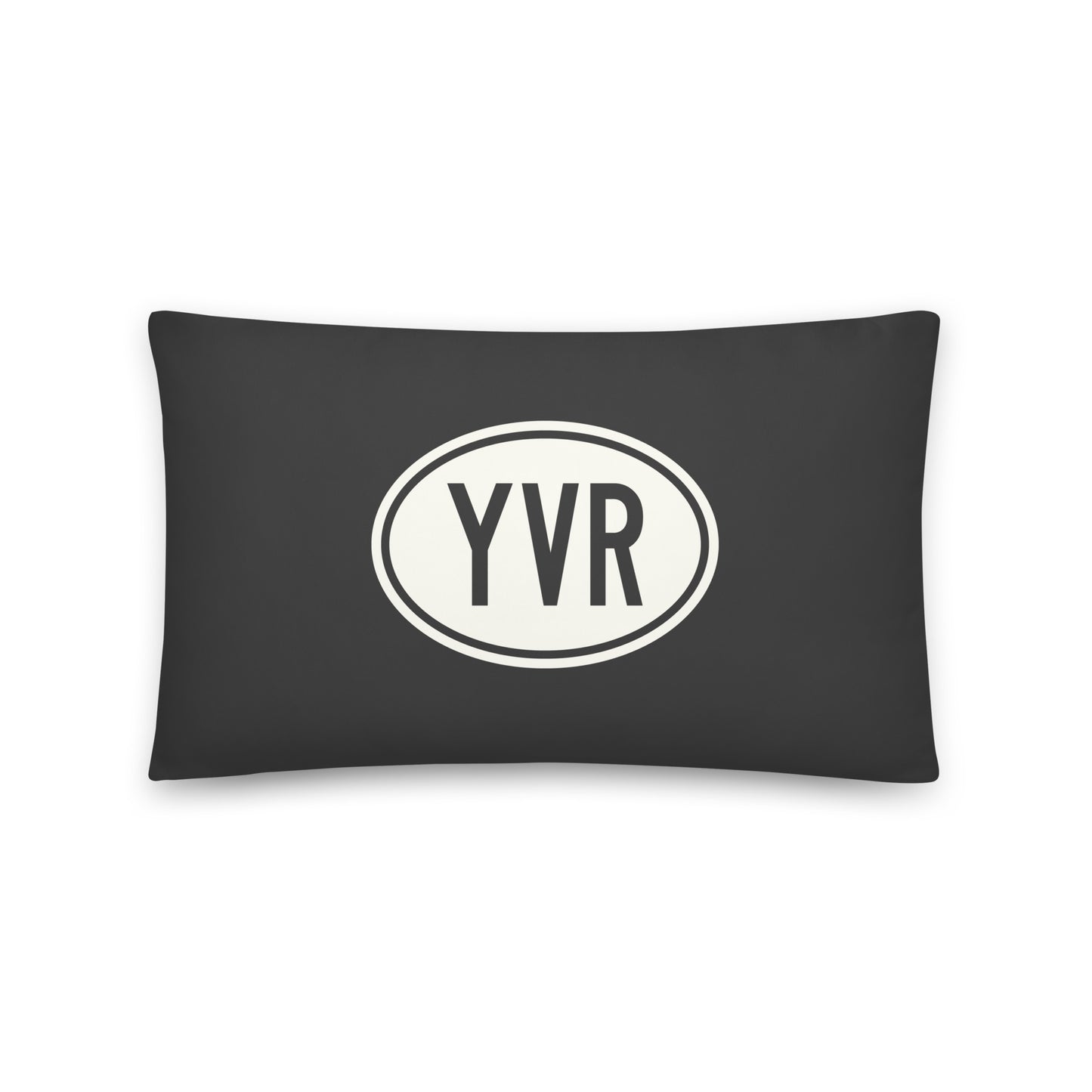 Unique Travel Gift Throw Pillow - White Oval • YVR Vancouver Souvenir • YHM Designs - Image 01