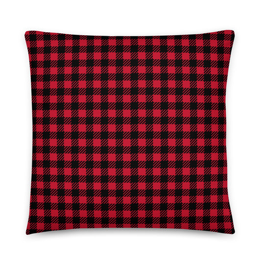 ROC Rochester Throw Pillow • Air Force Lettering & Red Buffalo Plaid • YHM Designs - Image 02