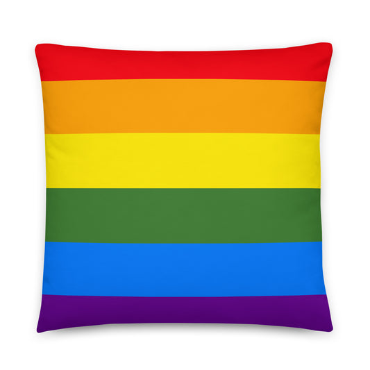 Rainbow Throw Pillow • ABQ Albuquerque • YHM Designs - Image 02