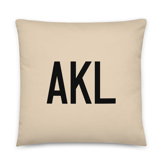 AKL Auckland Throw Pillow • Air Force Lettering & Red Buffalo Plaid • YHM Designs - Image 01