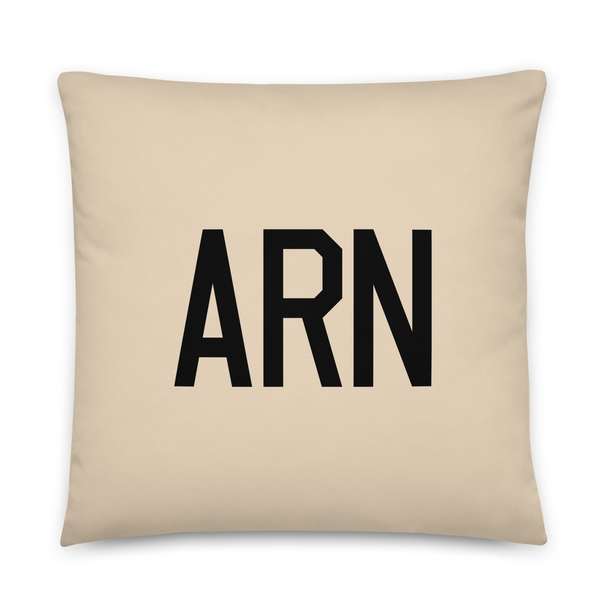 ARN Stockholm Throw Pillow • Air Force Lettering & Red Buffalo Plaid • YHM Designs - Image 01