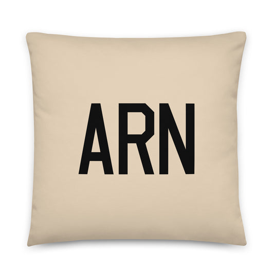 ARN Stockholm Throw Pillow • Air Force Lettering & Red Buffalo Plaid • YHM Designs - Image 01