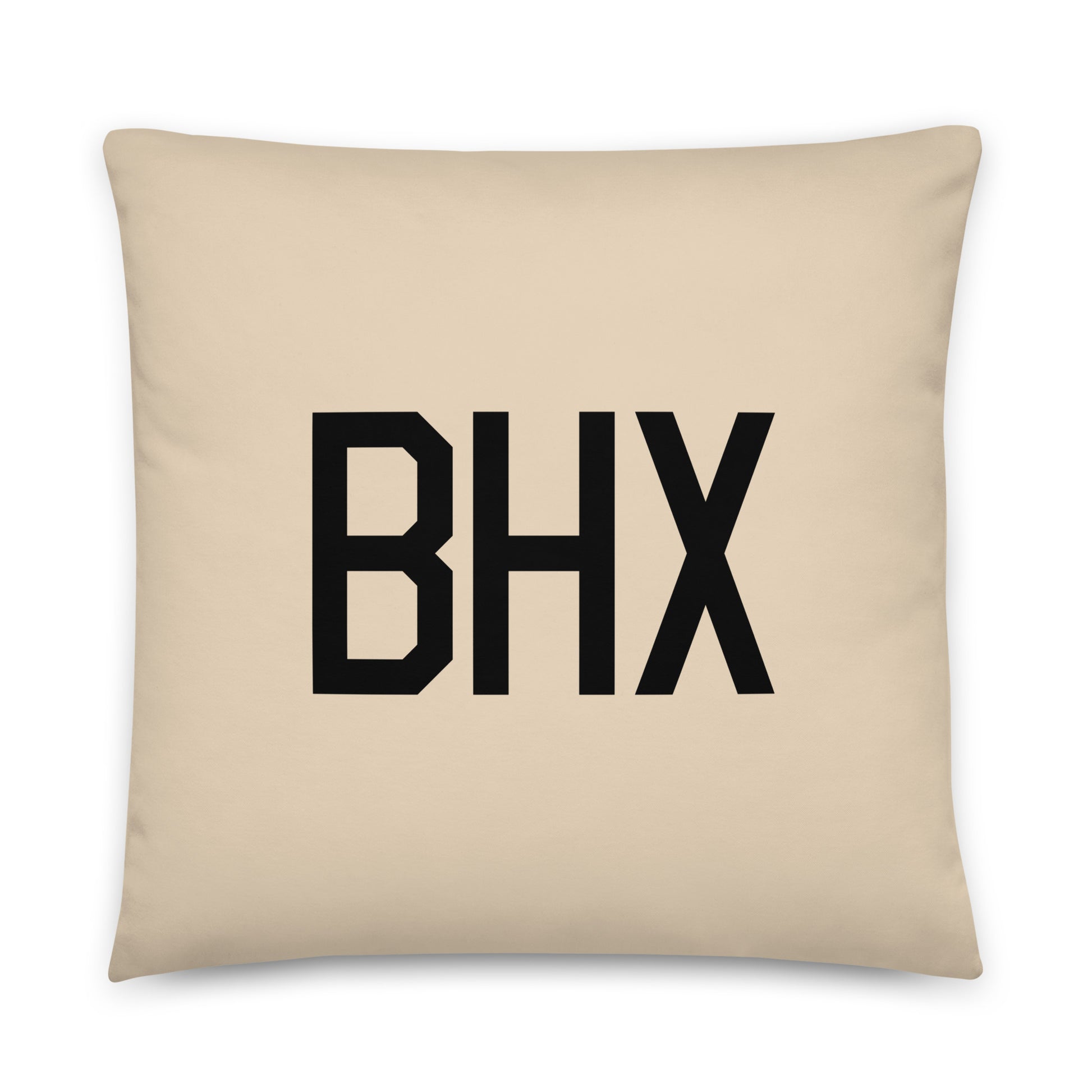 BHX Birmingham Throw Pillow • Air Force Lettering & Red Buffalo Plaid • YHM Designs - Image 01