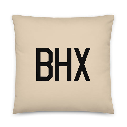 BHX Birmingham Throw Pillow • Air Force Lettering & Red Buffalo Plaid • YHM Designs - Image 01