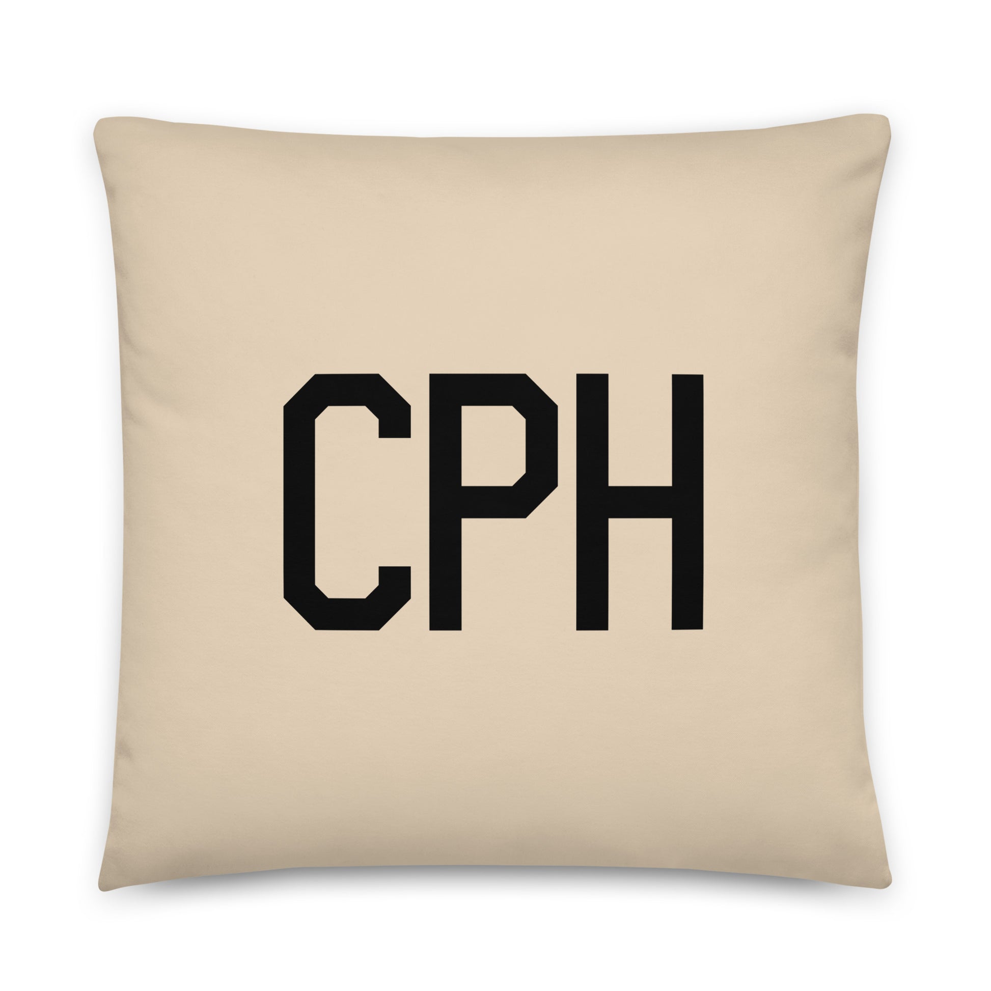 CPH Copenhagen Throw Pillow • Air Force Lettering & Red Buffalo Plaid • YHM Designs - Image 01