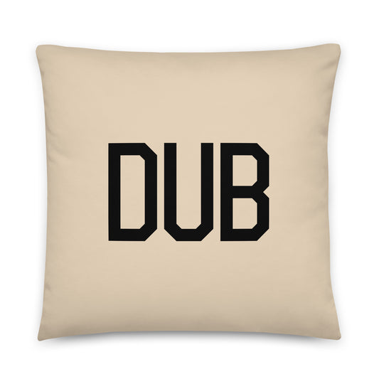 DUB Dublin Throw Pillow • Air Force Lettering & Red Buffalo Plaid • YHM Designs - Image 01
