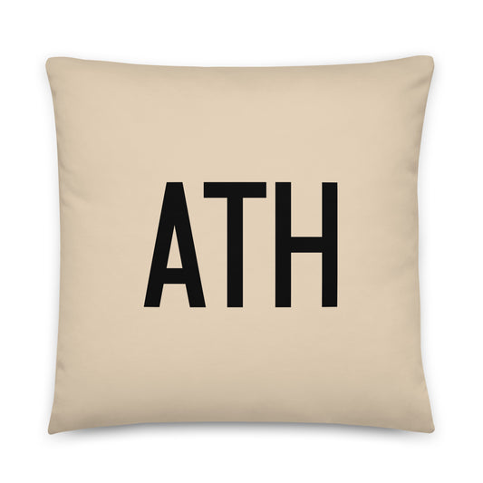 ATH Athens Throw Pillow • Air Force Lettering & Red Buffalo Plaid • YHM Designs - Image 01