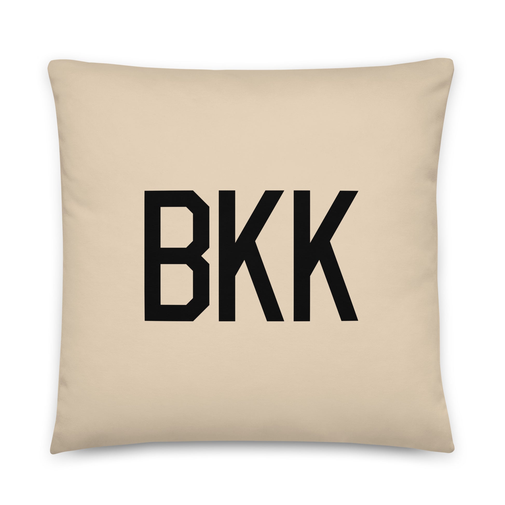 BKK Bangkok Throw Pillow • Air Force Lettering & Red Buffalo Plaid • YHM Designs - Image 01