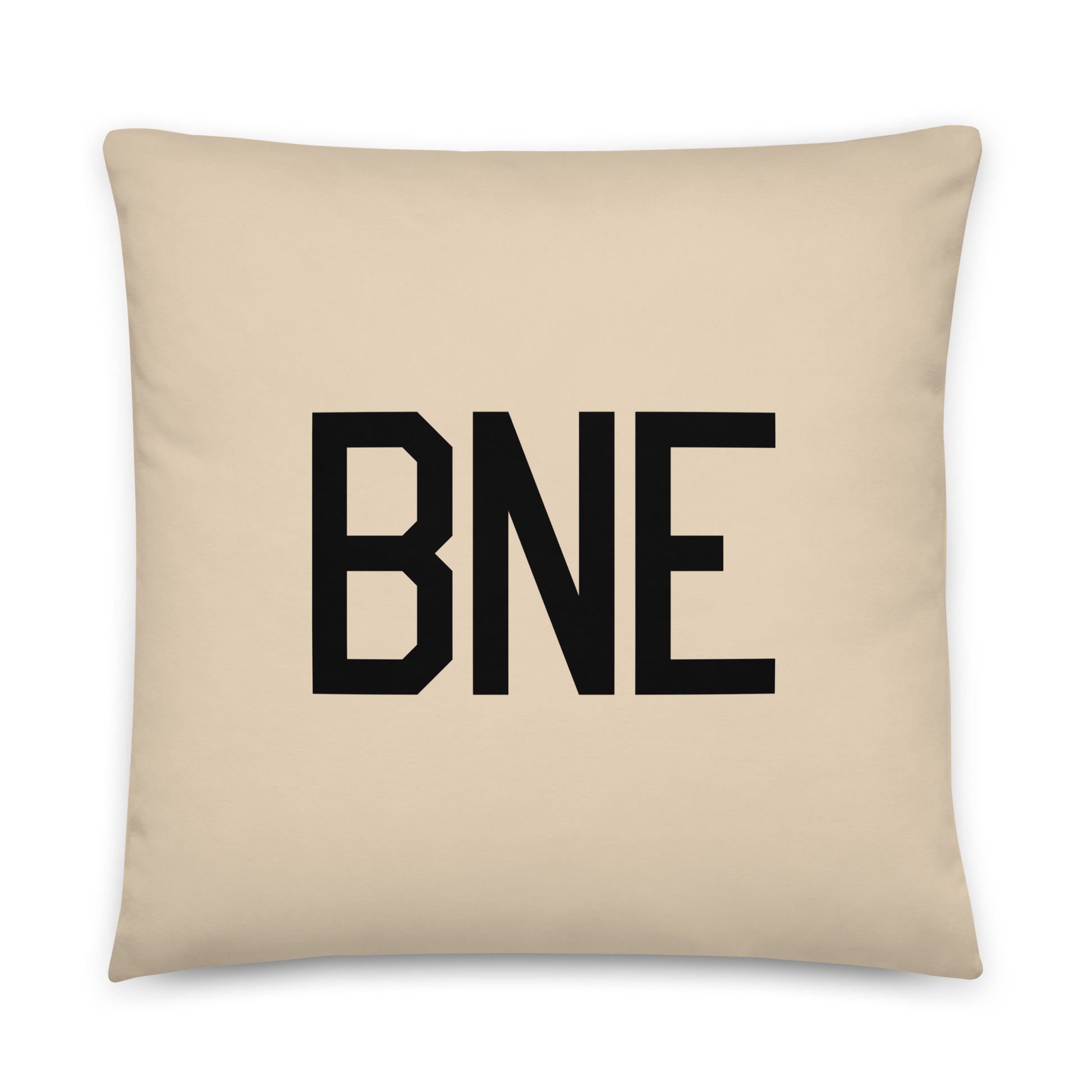 BNE Brisbane Throw Pillow • Air Force Lettering & Red Buffalo Plaid • YHM Designs - Image 01