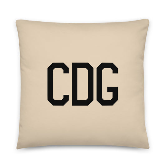 CDG Paris Throw Pillow • Air Force Lettering & Red Buffalo Plaid • YHM Designs - Image 01