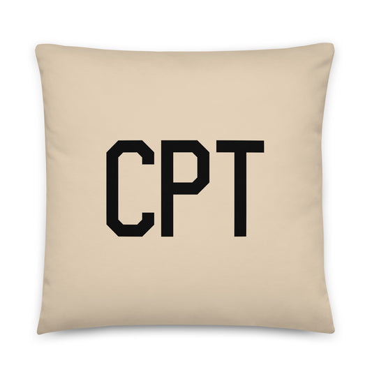 CPT Cape Town Throw Pillow • Air Force Lettering & Red Buffalo Plaid • YHM Designs - Image 01