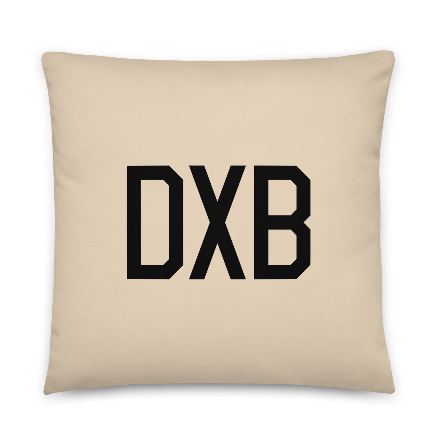 DXB Dubai Throw Pillow • Air Force Lettering & Red Buffalo Plaid • YHM Designs - Image 01