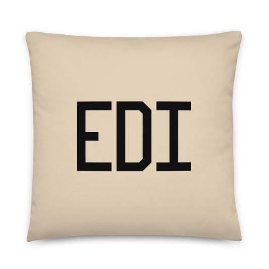 EDI Edinburgh Throw Pillow • Air Force Lettering & Red Buffalo Plaid • YHM Designs - Image 01