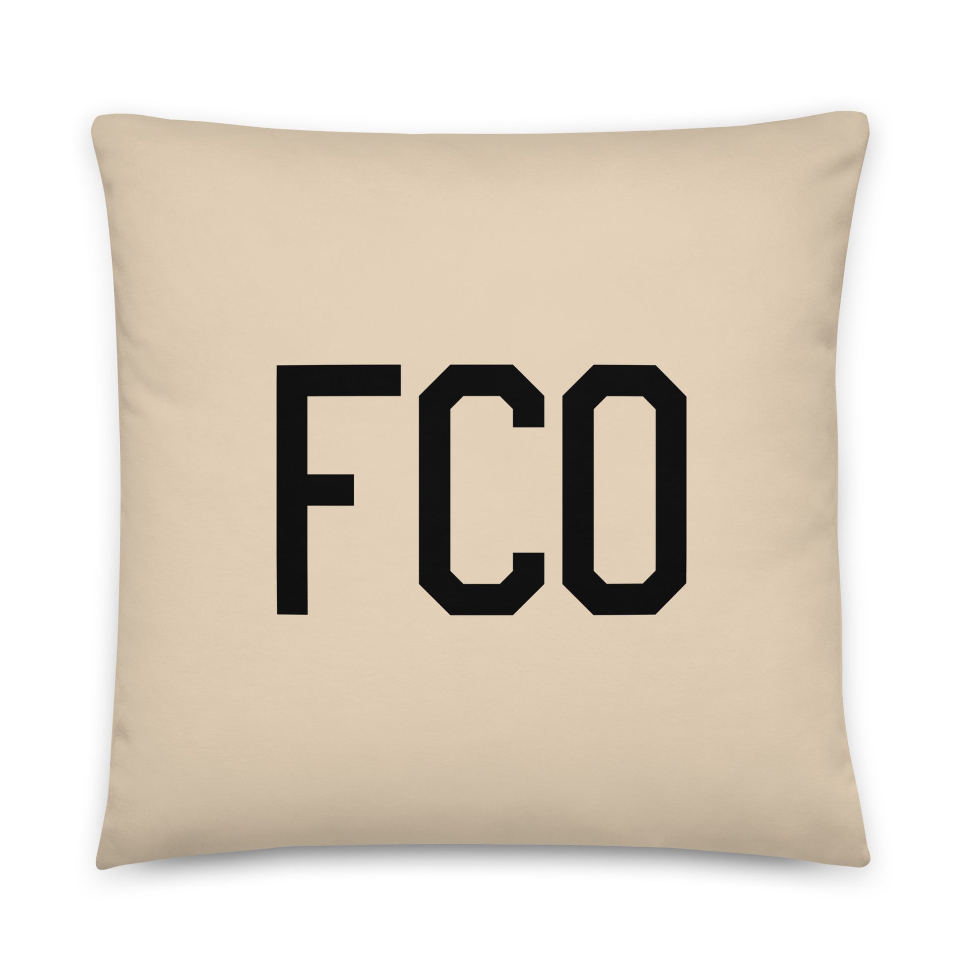 FCO Rome Throw Pillow • Air Force Lettering & Red Buffalo Plaid • YHM Designs - Image 01