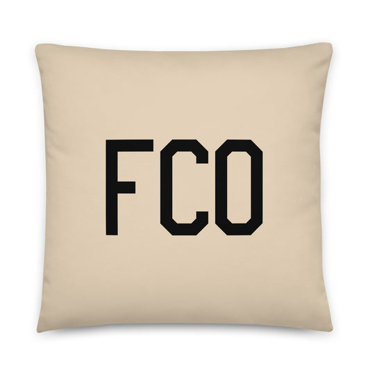 FCO Rome Throw Pillow • Air Force Lettering & Red Buffalo Plaid • YHM Designs - Image 01