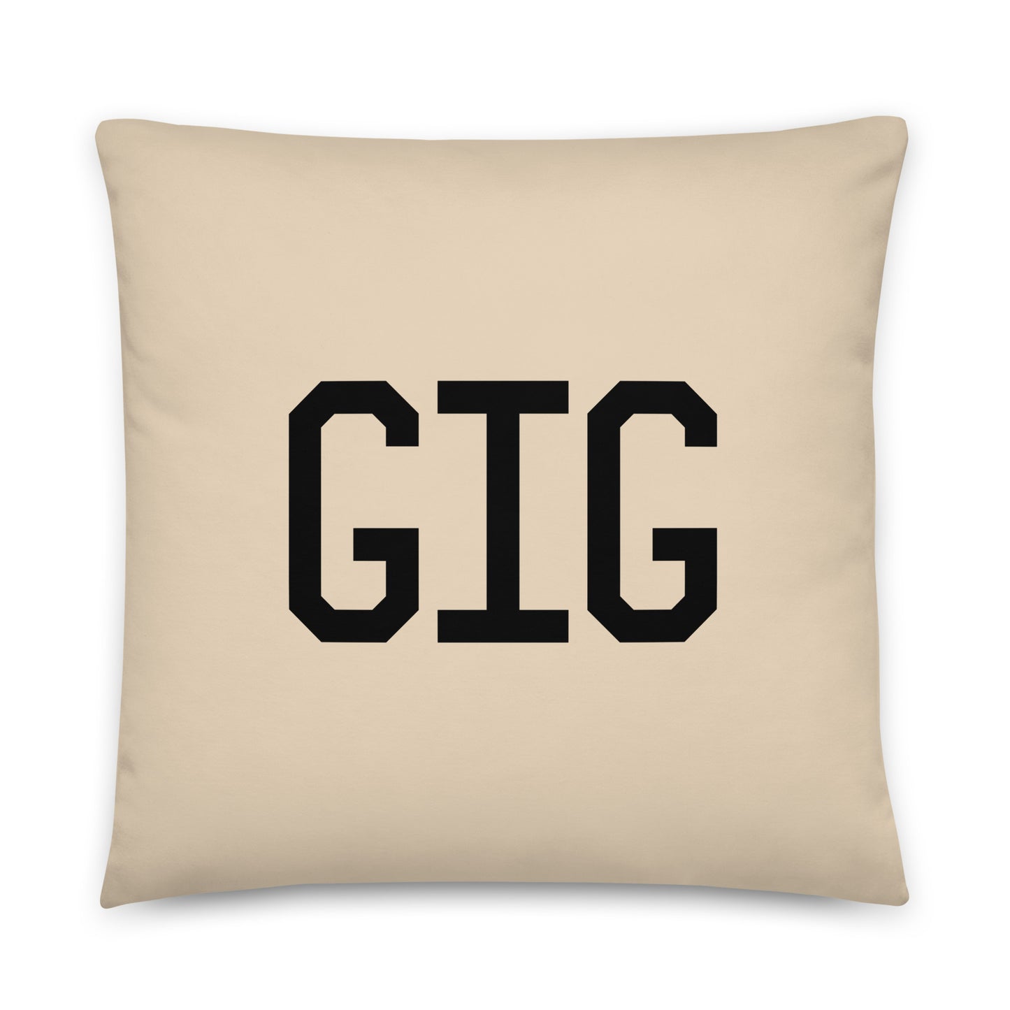 GIG Rio de Janeiro Throw Pillow • Air Force Lettering & Red Buffalo Plaid • YHM Designs - Image 01