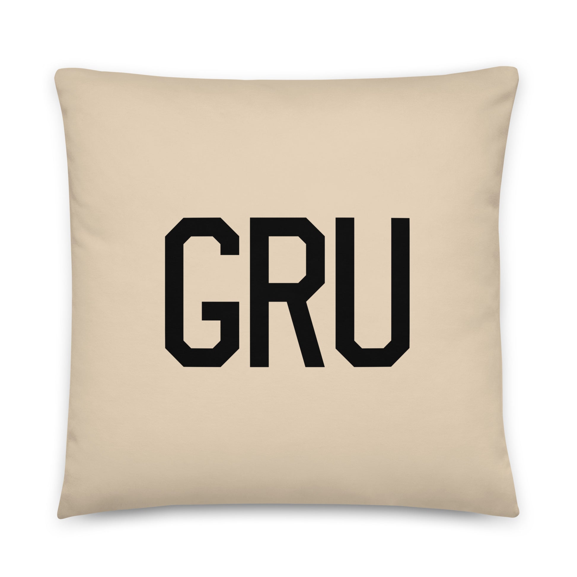 GRU Sao Paulo Throw Pillow • Air Force Lettering & Red Buffalo Plaid • YHM Designs - Image 01