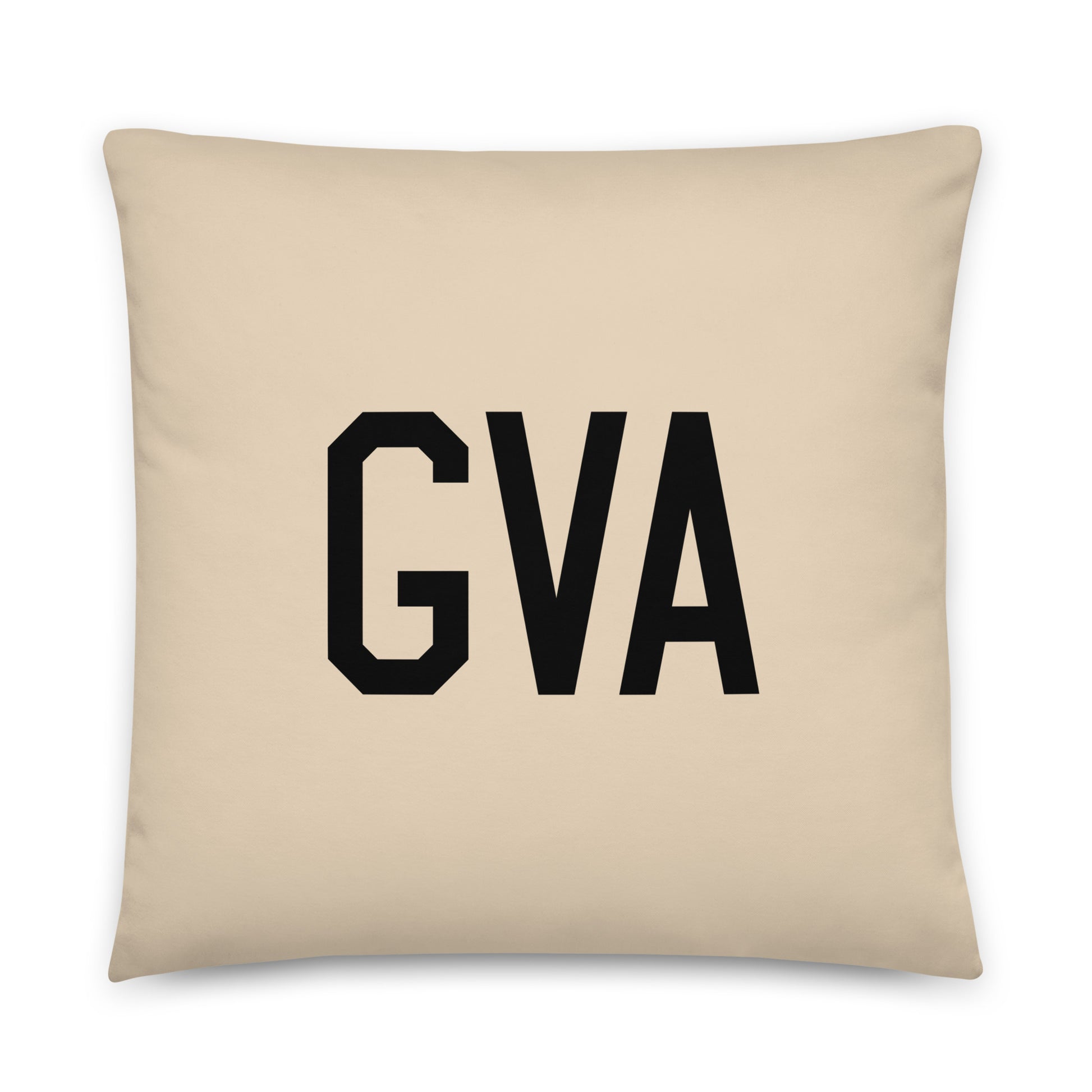GVA Geneva Throw Pillow • Air Force Lettering & Red Buffalo Plaid • YHM Designs - Image 01