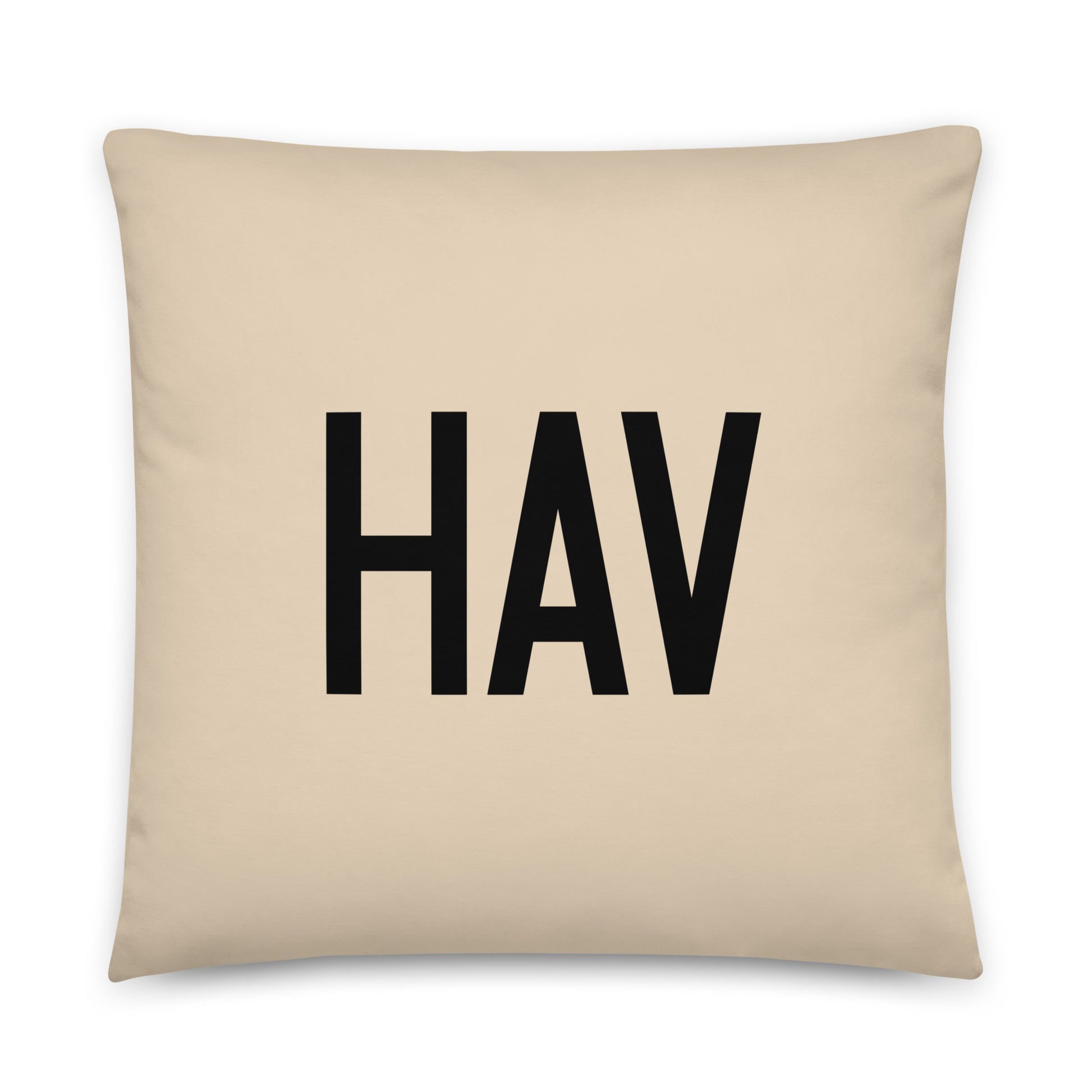 HAV Havana Throw Pillow • Air Force Lettering & Red Buffalo Plaid • YHM Designs - Image 01