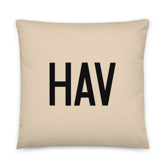 HAV Havana Throw Pillow • Air Force Lettering & Red Buffalo Plaid • YHM Designs - Image 01