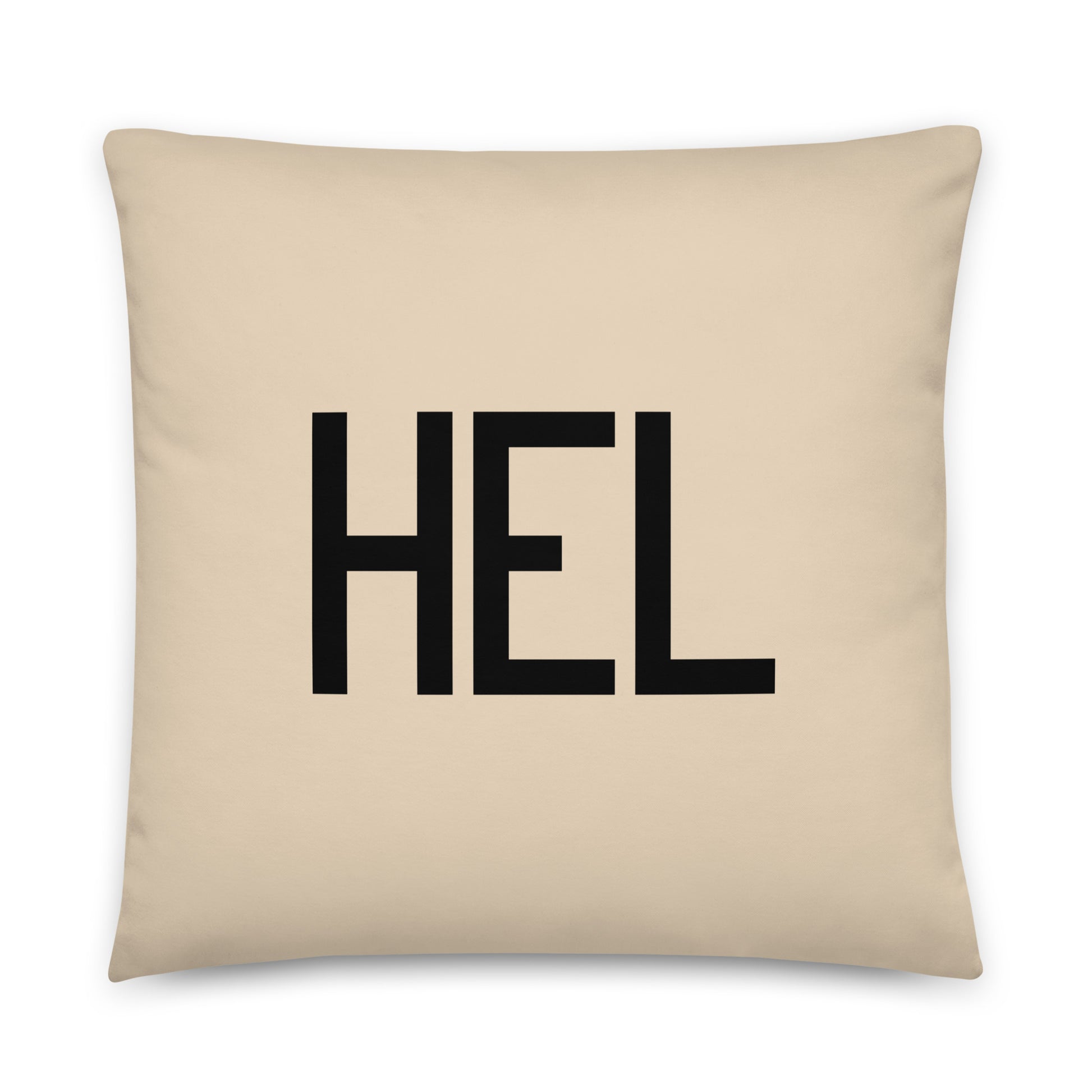 HEL Helsinki Throw Pillow • Air Force Lettering & Red Buffalo Plaid • YHM Designs - Image 01