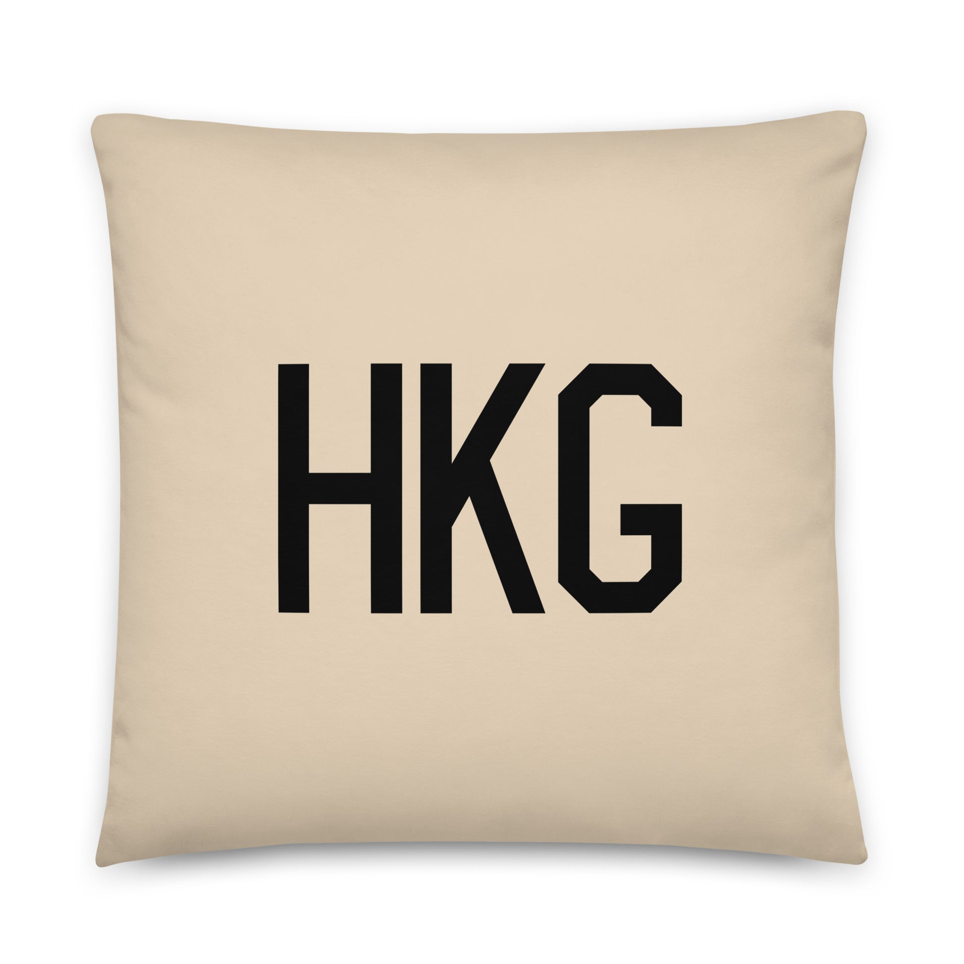 HKG Hong Kong Throw Pillow • Air Force Lettering & Red Buffalo Plaid • YHM Designs - Image 01
