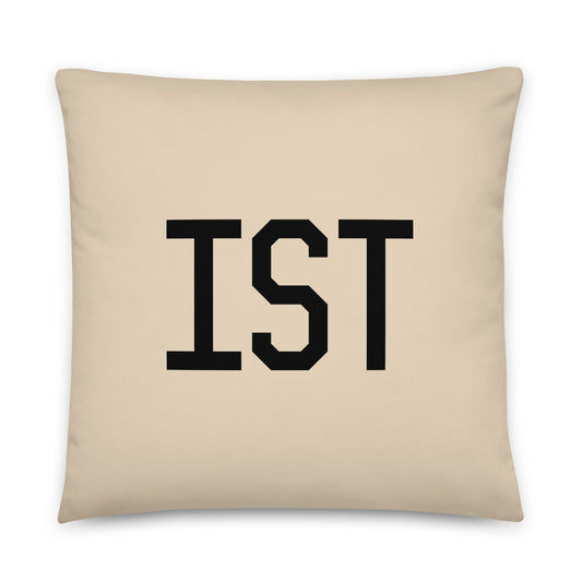 IST Istanbul Throw Pillow • Air Force Lettering & Red Buffalo Plaid • YHM Designs - Image 01