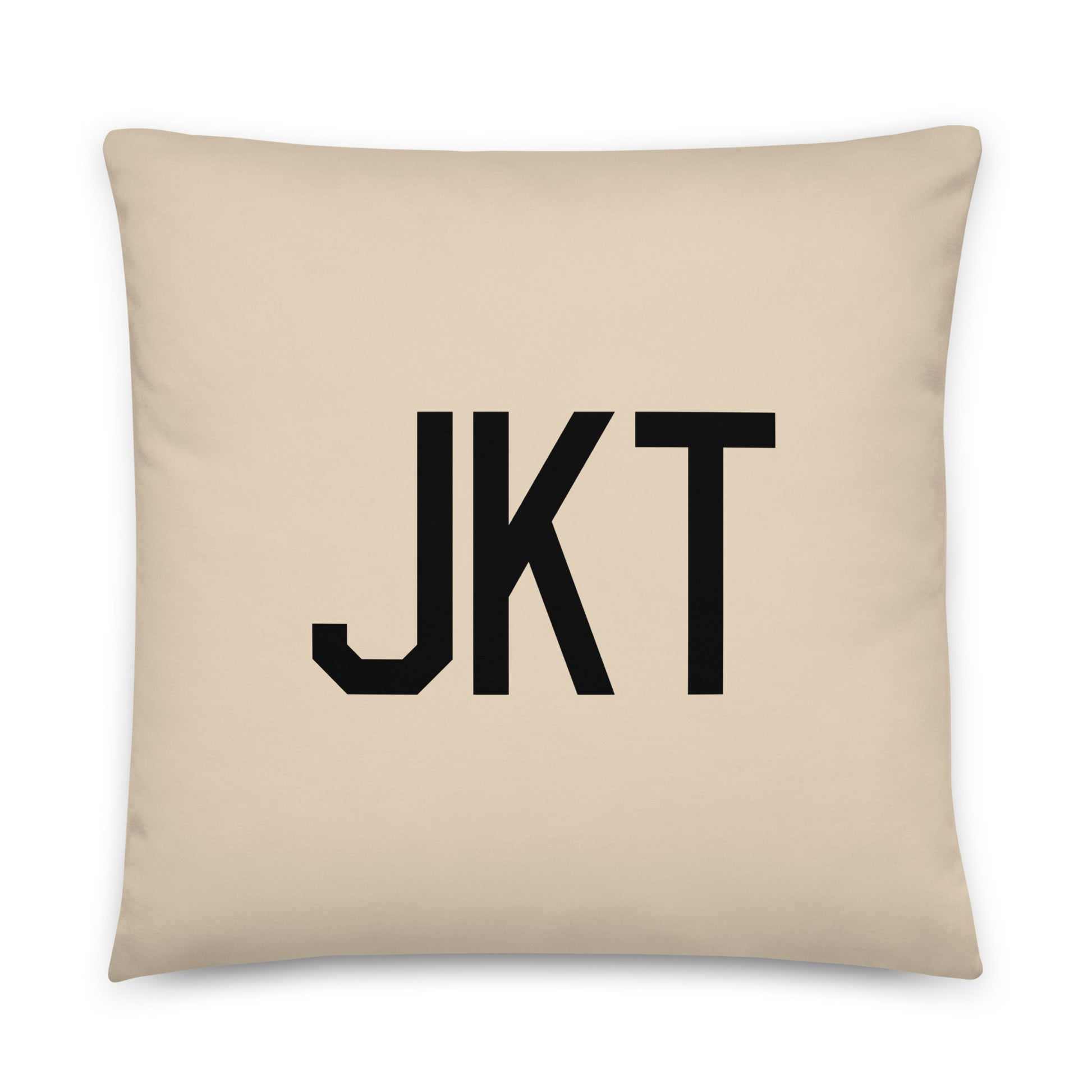 JKT Jakarta Throw Pillow • Air Force Lettering & Red Buffalo Plaid • YHM Designs - Image 01