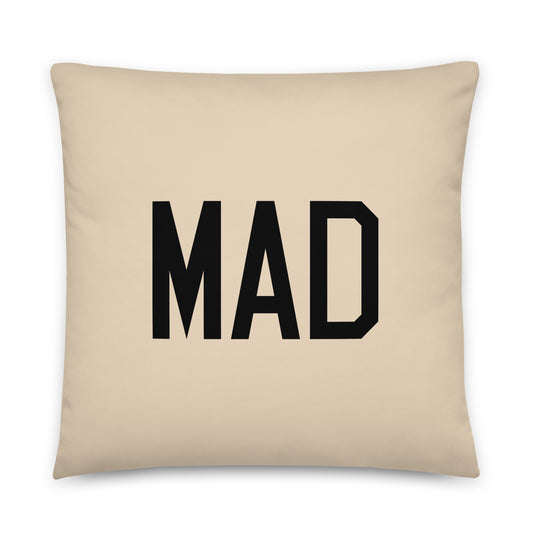 MAD Madrid Throw Pillow • Air Force Lettering & Red Buffalo Plaid • YHM Designs - Image 01