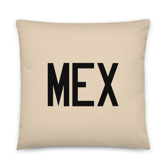 MEX Mexico City Throw Pillow • Air Force Lettering & Red Buffalo Plaid • YHM Designs - Image 01