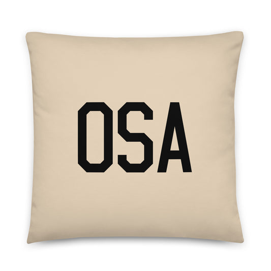 OSA Osaka Throw Pillow • Air Force Lettering & Red Buffalo Plaid • YHM Designs - Image 01